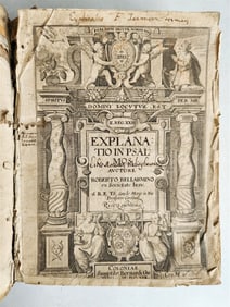 1619 EXPLANATIO IN PSALMOS BY ROBERT BELLARMINE ANTIQUE VELLUM BOUND