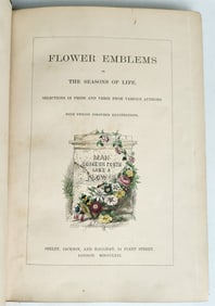 1871 FLOWER EMBLEMS ILLUSTRATED ANTIQUE IN ENGLISH