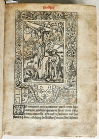 1535 POST-INCUNABULA ILLUSTRATED ANTIQUE IN FRENCH BY JEAN DE GAGNY VELLUM BOUND