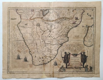 1644 MAP OF SOUTH AFRICA RARE AUTHENTIC