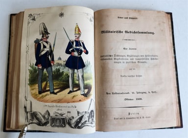 1848 GERMAN SOLDIER'S JOURNAL ANTIQUE ILLUSTRATED