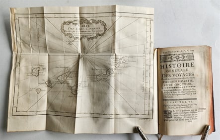1749 HISTOIRE DES VOYAGES ANTIQUE VOL.6 MADEIRA & CANARY ISLANDS ILLUSTRATED