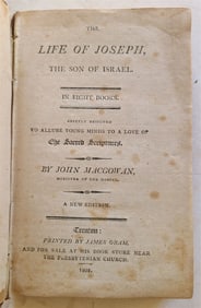 1805 LIFE OF JOSEPH SON OF ISRAEL ANTIQUE TRENTON AMERICANA