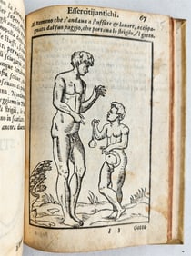 1583 TURKISH & ROMAN MILITARY ANTIQUE ILLUSTRATED OTTOMAN EMPIRE VELLUM BINDING