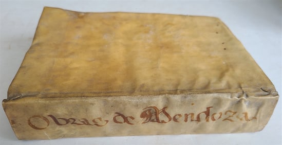 1728 OBRAS LIRICAS Y COMICAS, DIVINAS, Y HUMANAS ANTIQUE VELLUM BOUND IN SPANISH