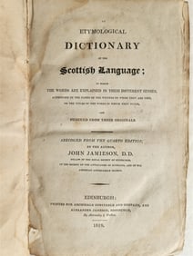 1818 ETYMOLOGICAL DICTIONARY OF SCOTTISH LANGUAGE ANTIQUE