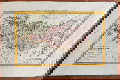 1778 MAP OF RUSSIA ANTIQUE AN ACCURATE MAP OF RUSSIAN EMPIRE