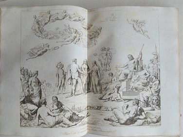 1838-39 ITALIAN ART ILLUSTRATED FOLIO ANTIQUE 72 ENGRAVINGS