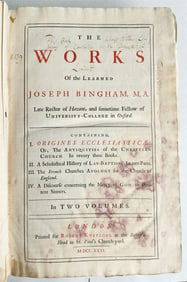 1726 THE WORKS OF THE LEARNED JOSEPH BINGHAM , M.A. ANTIQUE FOLIO