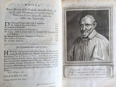 1700 VITA DEL VENERANDO SERVO DI DIO VINCENZO DE PAOLI ANTIQUE VELLUM BINDING