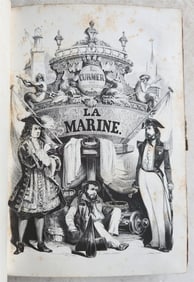 1844 MARINES HISTORY ILLUSTRATED ANTIQUE LA MARINE KING OF HANOVER PROVENANCE