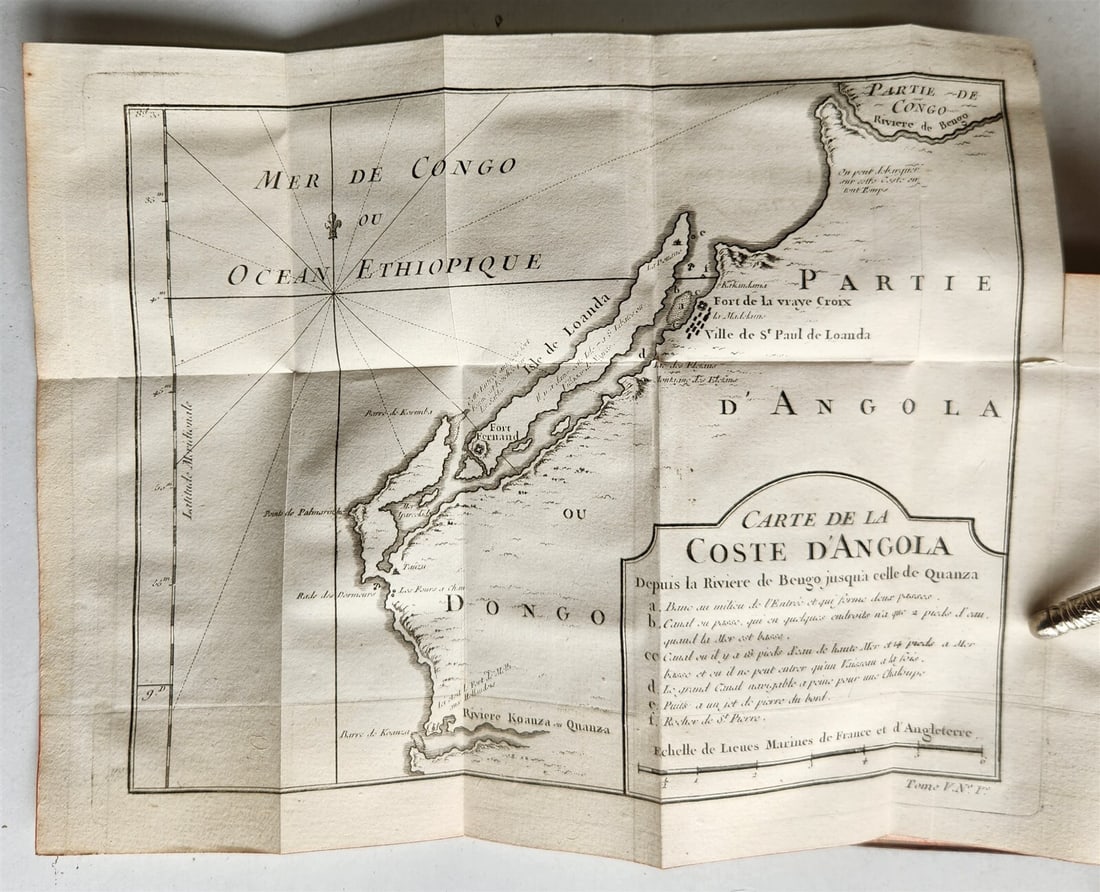 1749 HISTOIRE DES VOYAGES ANTIQUE VOL.17 ANGOLA CENTRAL AFRICA ILLUSTRATED: HISTOIRE GENERALE des VOYAGES ou NOUVELLE COLLECTION de toutes les relations de voïages par mer et par terre, Qui ont ete publiees jusqu'a present dans les differentes Langues des toutes les Nations 