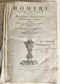 1583 HOMER ILIAD & ODYSSEY 16TH CENTURY FOLIO ANTIQUE SCARCE IN GREEK & LATIN