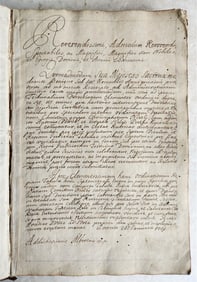 1769 LAW MANUSCRIPT IN LATIN ANTIQUE FOLIO 300 PAGES COURT DECISIONS