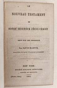 1866 BIBLE IN FRENCH ANTIQUE AMERICANA POST-CIVIL WAR NEW YORK