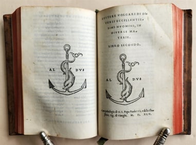 1545 ALDINE PRESS LETTERE VOLGARI BY PAULUS MANUTIUS ANTIQUE 16TH CENTURY