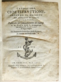 1567 ALDINE PRESS CATECHISMO BY FELICE FIGLIUCCI ANTIQUE 16TH CENTURY