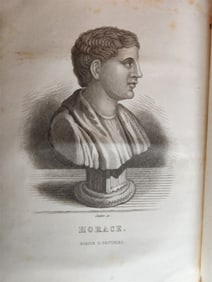 1844 WORKS OF HORACE W/ ENGLISH NOTES BY CHARLES ANTHON ANTIQUE AMERICAN EDITION