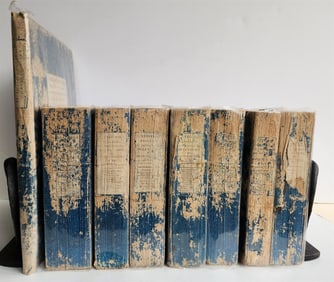 1805 FRANCE & ITS COLONIES STATISTICS 7 VOLUMES W/ ILLUSTRATED ATLAS ANTIQUE
