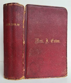1866 BIBLE IN ENGLISH ANTIQUE OLD & NEW TESTAMENTS AMERICANA WALLET STYLE