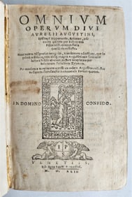 1542 OMNIUM OPERUM DIVI AURELII AUGUSTINI ANTIQUE VELLUM BOUND 16TH CENTURY