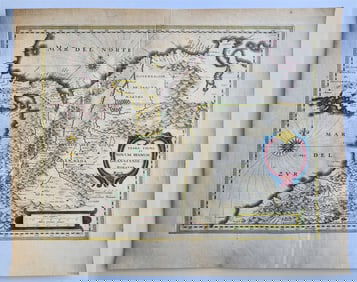 1640 COLOMBIA MAP BY WILLEM BLAEU ANTIQUE AUTHENTIC HAND COLORED