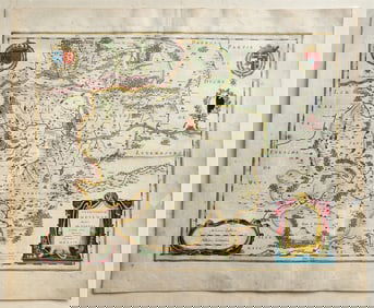 1640 MAP OF FRANCE METZ LORRAINE BY WILLEM BLAEU ANTIQUE AUTHENTIC HAND COLORED