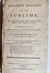 1792 DIONYSIUS LONGINUS ON SUBLIME ANTIQUE ANCIENT GREEK WORK IN ENGLISH