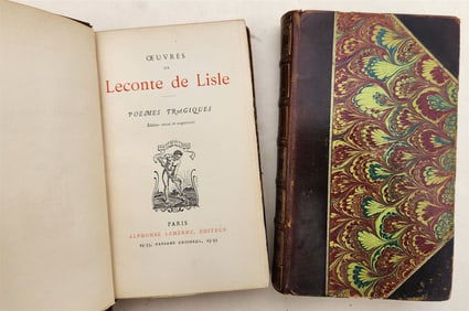 1900S OEUVRES DE LECONTE DE LISLE POEMES ANTIQUES POETRY IN FRENCH 2 VOLUMES