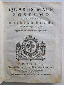 1786 QUARESIMALE POSTUMO DEL PADRE QUIRICO ROSSI ANTIQUE