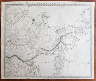 1848 MAP RUSSIA ANTIQUE EASTERN SIBERIA