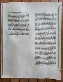 TORAH SCROLL FRAGMENT MANUSCRIPT ON VELLUM VINTAGE BIBLE LEVITICUS 16:8-17:3