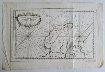 1758 MAP PARTIE DE LA MER GLACIALE CONTENANTS LA NOUVELLE ZEMBLE RUSSIA ANTIQUE