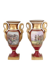 A PAIR OF FRENCH PORCELAIN VASES