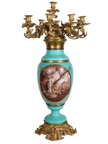 AN IMPERIAL RUSSIAN PORCELAIN AND GILT-BRONZE CHANDELIER, 19TH CENTURY