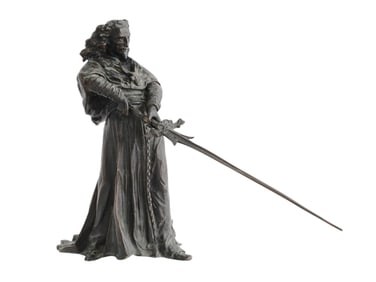 A BRONZE OF CARDINAL RICHELIEU 'THE PEN IS MIGHTIER THAN THE SWORD', 19TH CENTURY