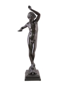 A 19TH CENTURY FREDERICK WILLIAM POMEROY BRONZE OF A YOUNG BOY