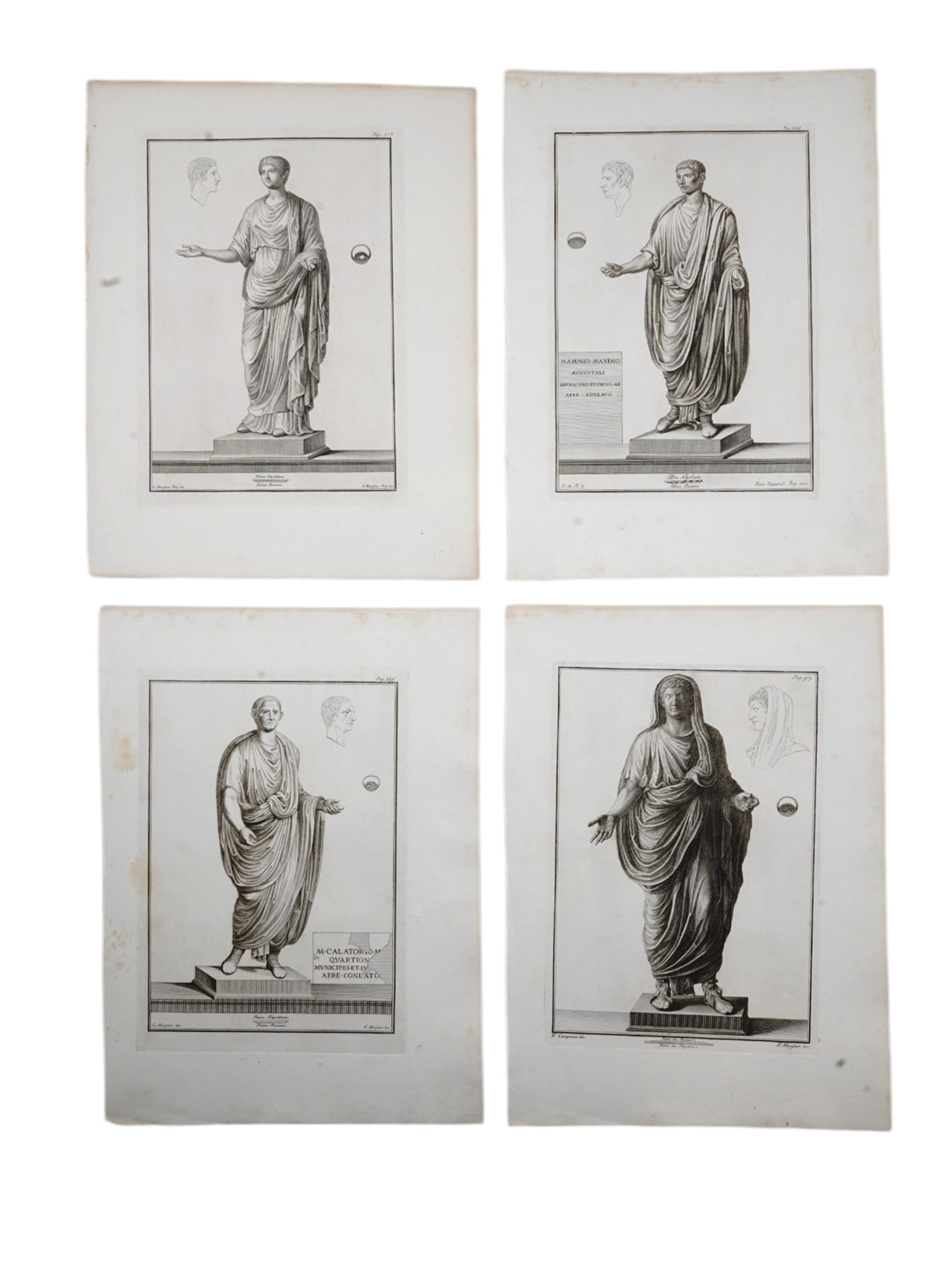 A LOT OF FOUR 18TH C. ETCHINGS, ANTIQUITIES OF HERCULANEUM, ROMAN SCULPTURES (1 of 12)
