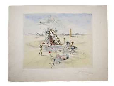A SALVADOR DALI LITHOGRAPH 'COSMIC HORSEMAN'