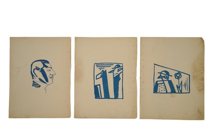 A VLADIMIR BURLIUK, RUSSIAN, A SET OF THREE LITHOGRAPHS