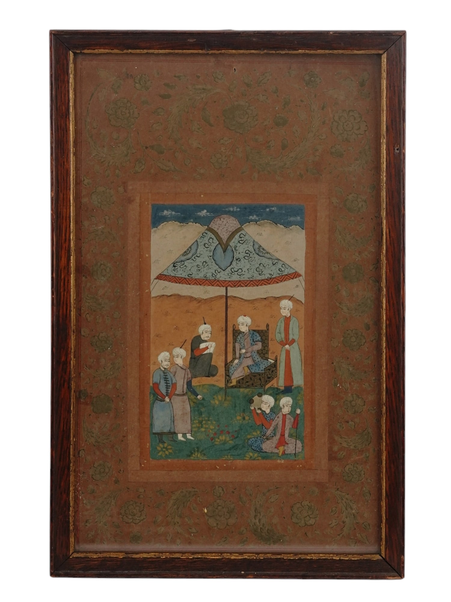 AN INDO-PERSIAN MINIATURE OF RELAXING NOBLEMEN, C. 19TH CENTURY (1 of 3)