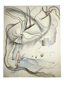 A RUSSIAN MIXED MEDIA ON PAPER SURREALIST DRAWING BY SERGEI DANILOV, 1974