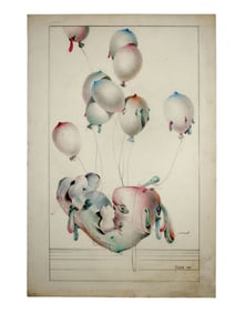 A SURREALIST PAINTING SIGNED 'ANTONIO 1973'