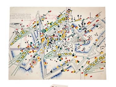 A RUSSIAN SOVIET MIXED MEDIA DRAWING BY OLEG SOKOLOV, 1978