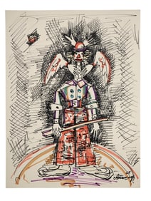 AN ALEXANDER TYSHLER, RUSSIAN, MIXED MEDIA PAINTING