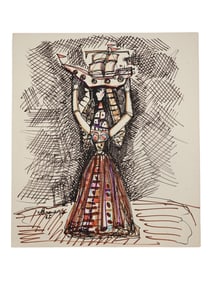 AN ALEXANDER TYSHLER, RUSSIAN, MIXED MEDIA PAINTING