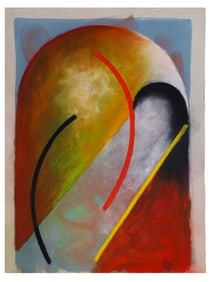 A WILLIAM BRUI, RUSSIAN, GOUACHE ON PAPER PAINTING, 1989
