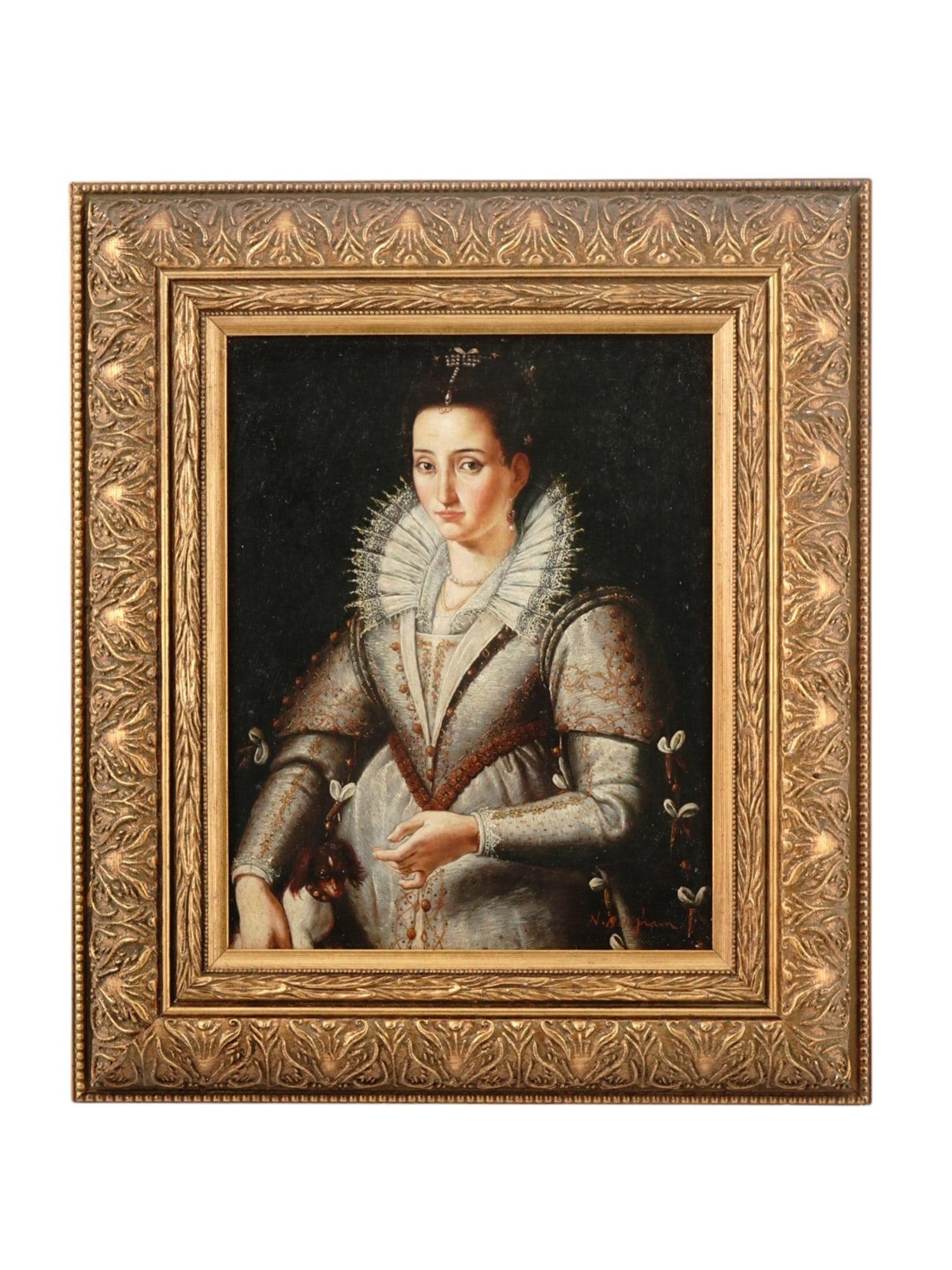 AN N. HENRY BINGHAM (1939-) OIL ON WOOD PAINTING AFTER SANTI DI TITO (1536-1603) (1 of 3)