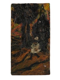 A EUROPEAN SCHOOL EXPRESSIONIST OIL ON BOARD PAINTING