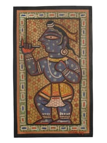 AN GOUACHE ON BOARD PAINTING ATTR TO JAMINI ROY (1887-1972)